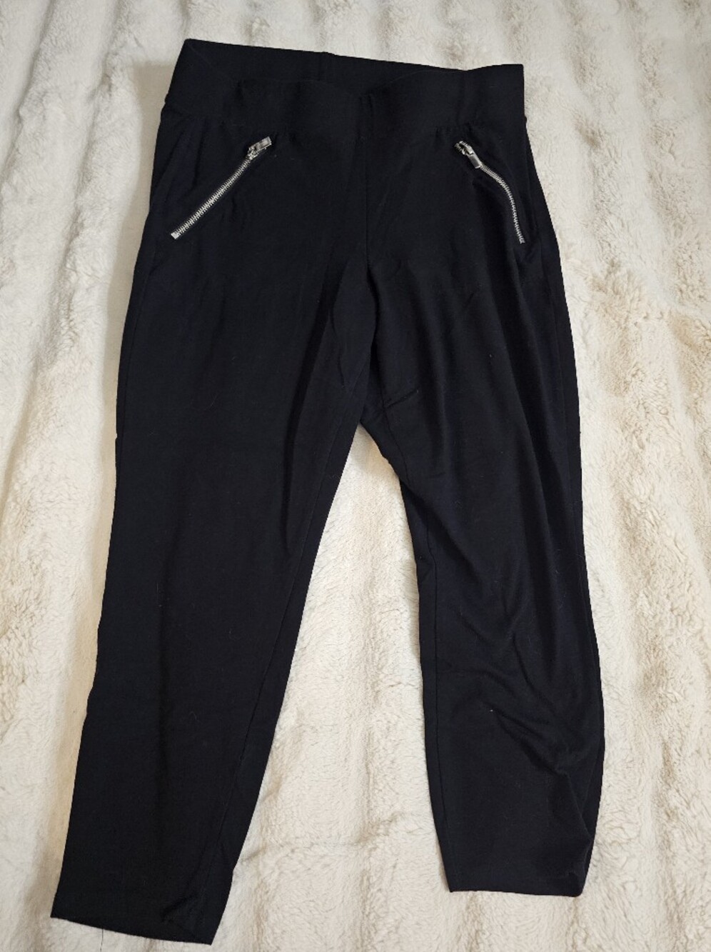 torrid Black Jogger Pants with Silver Zip Pockets